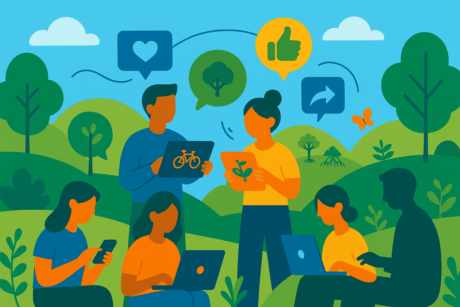 Digital advocates sharing climate action content online